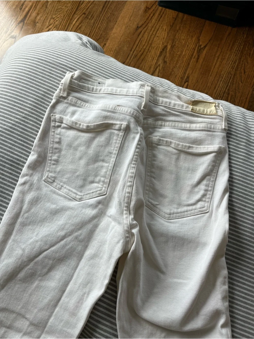 Citizens Of Humanity White High-Rise Skinny Jeans with Button Fly Closure